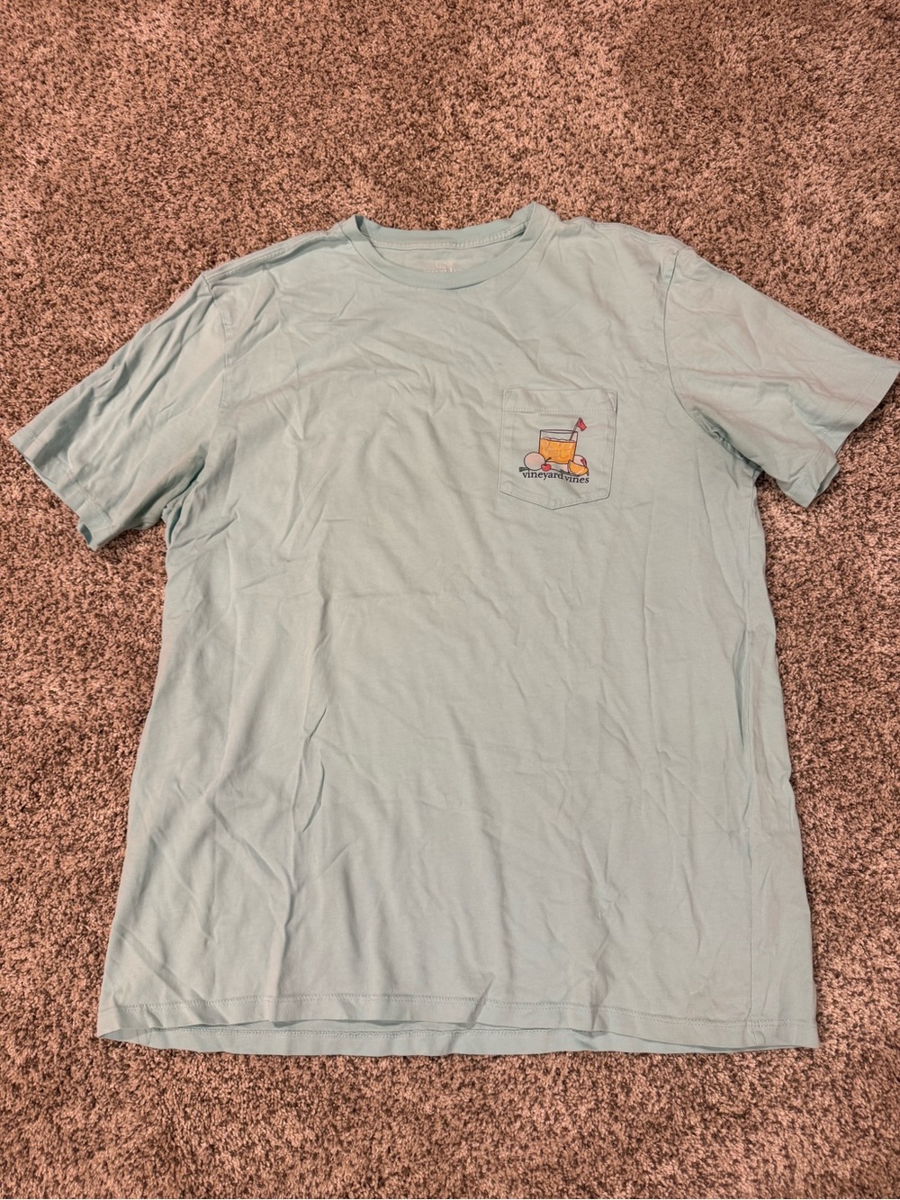 Vineyard Vines Men’s Mint Green Pocket Tee with Lemon Graphic